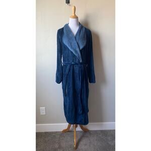 Koolaburra By UGG Womens Blue Cozy Plush Long Sleeve Tie Waist Robe- Size Large